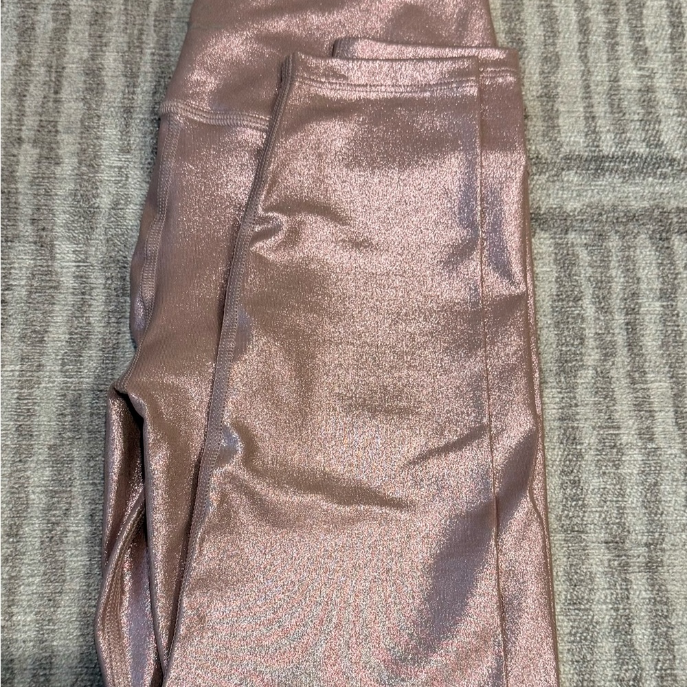 Beyond yoga 
Pink Shimmering Metallic Leggings